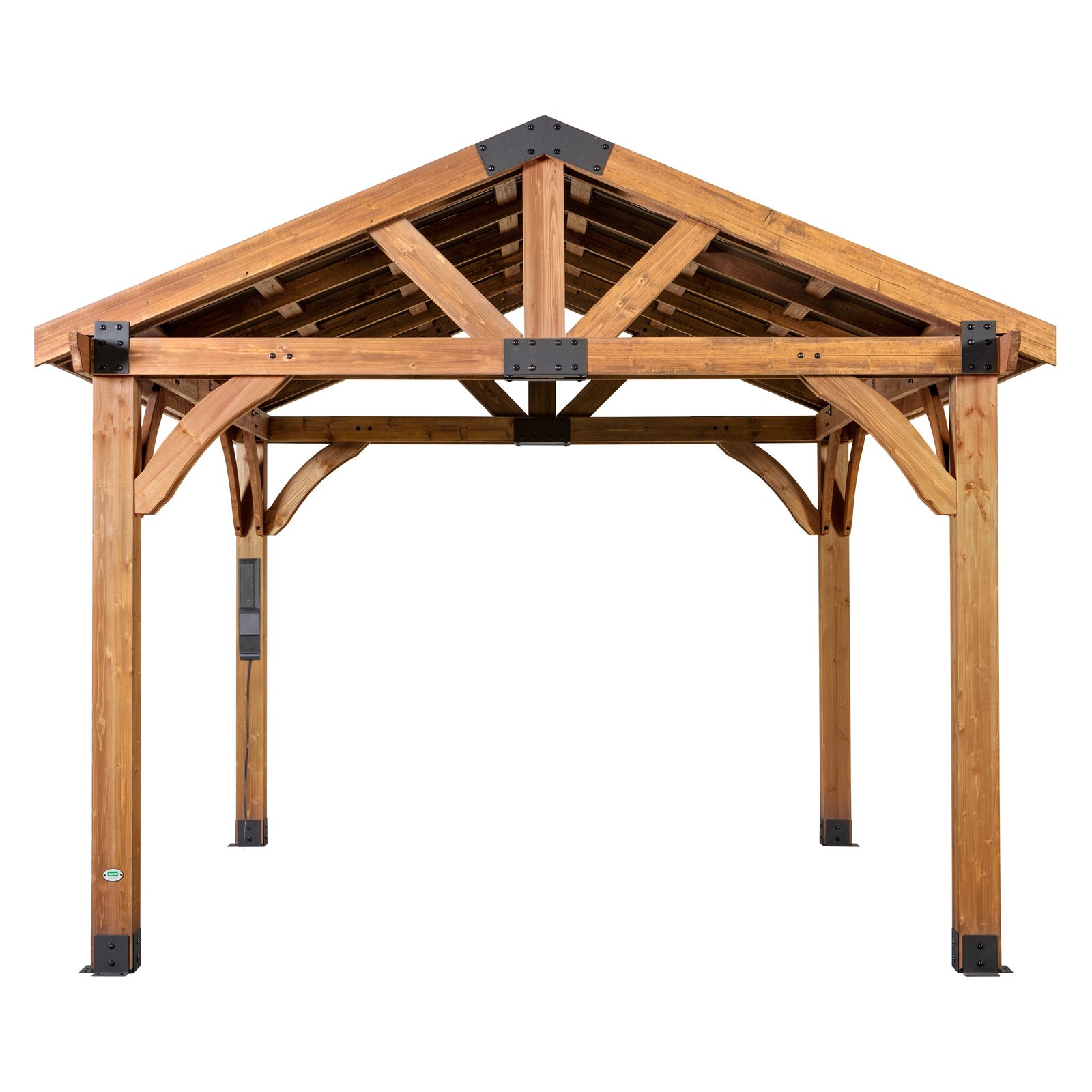 12×12 Arlington Gazebo with PowerPort™ – Light Brown Cedar