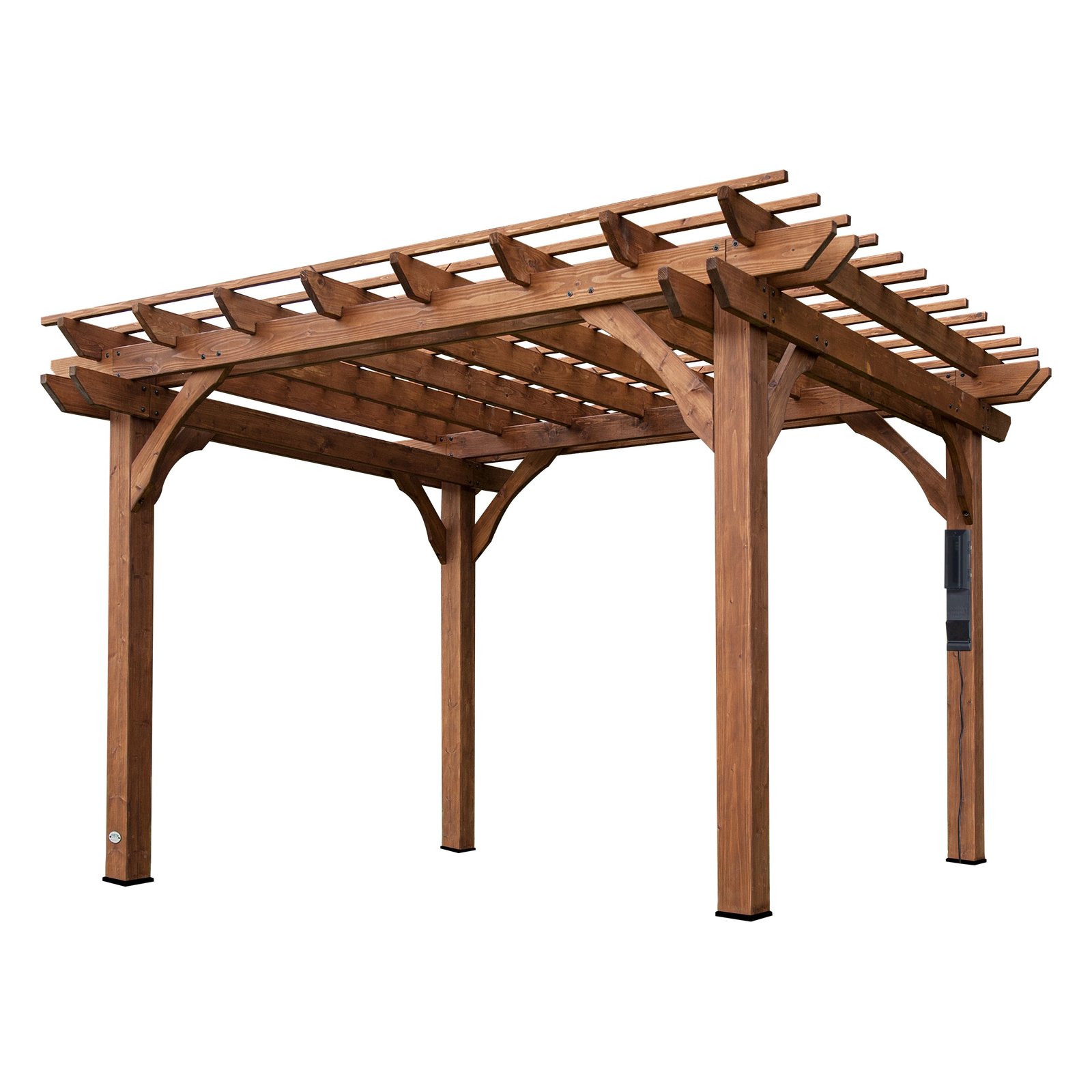 12×10 Cedar Wood Pergola with PowerPort™ – All-Weather Outdoor Structure